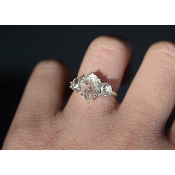 alternative raw diamond engagement rings, raw crystal size 4 5 6 7 8 8 9 10 11 - Picture 9 of 10